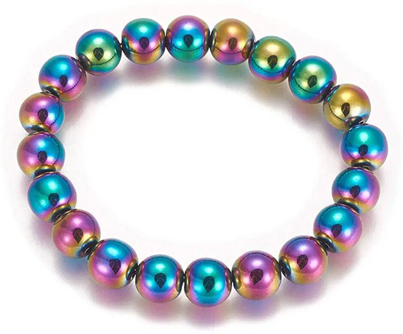 rainbow hematite bracelet